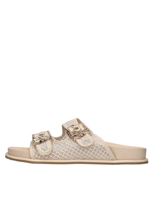 Mules in ecopelle, rete in tessuto e strass PATRIZIA PEPE | PPJ339 RETE STRASBEIGE